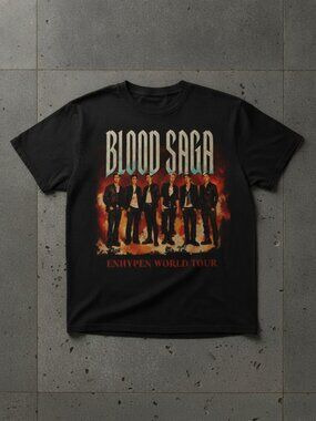 ENHYPEN Blood Saga World Tour Graphic T-Shirt – Vintage K-Pop Concert Tee